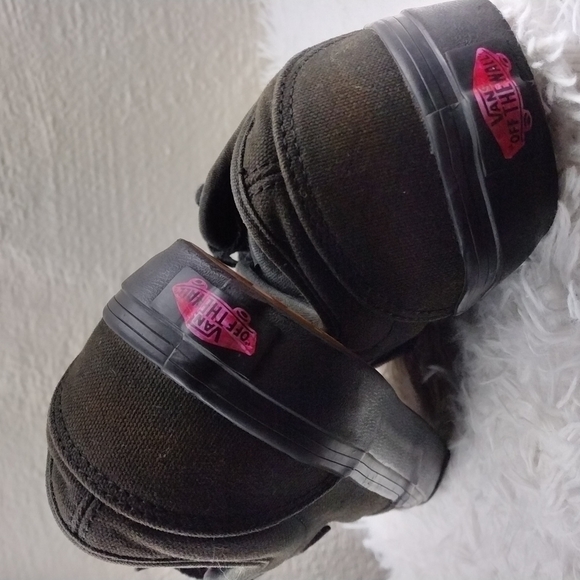 Vans Off The Wall Black Brown Canvas Upper Toe Round Lace Up Low Top Sneaker - Picture 15 of 15